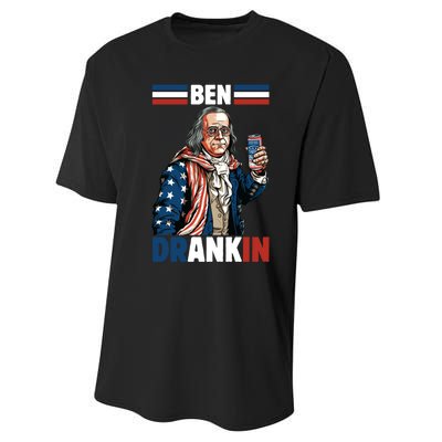 Funny 4th Of July Ben Drankin Patriotic. Performance Sprint T-Shirt