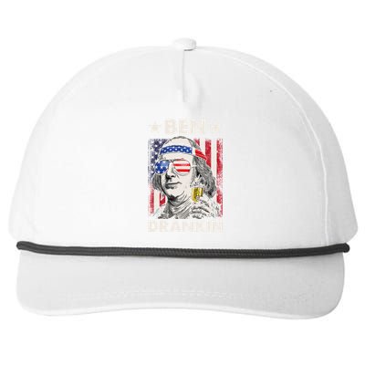 Funny 4th Of July Ben Drankin Patriotic. Snapback Five-Panel Rope Hat