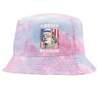 Funny 4th Of July Ben Drankin Patriotic. Tie-Dyed Bucket Hat