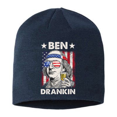 Funny 4th Of July Ben Drankin Patriotic. Sustainable Beanie