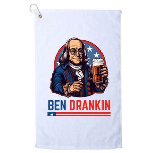 Funny 4th Of July Ben Drankin Patriotic. Platinum Collection Golf Towel