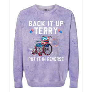 Funny 4th Of July Back Up Terry Put It In Reverse Us Flag Colorblast Crewneck Sweatshirt