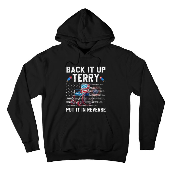 Funny 4th Of July Back Up Terry Put It In Reverse Us Flag Hoodie