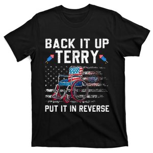 Funny 4th Of July Back Up Terry Put It In Reverse Us Flag T-Shirt