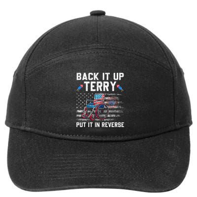 Funny 4th Of July Back Up Terry Put It In Reverse Us Flag 7-Panel Snapback Hat