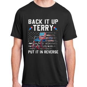 Funny 4th Of July Back Up Terry Put It In Reverse Us Flag Adult ChromaSoft Performance T-Shirt