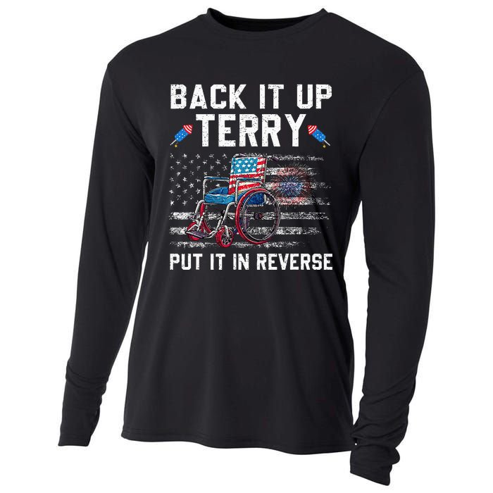 Funny 4th Of July Back Up Terry Put It In Reverse Us Flag Cooling Performance Long Sleeve Crew