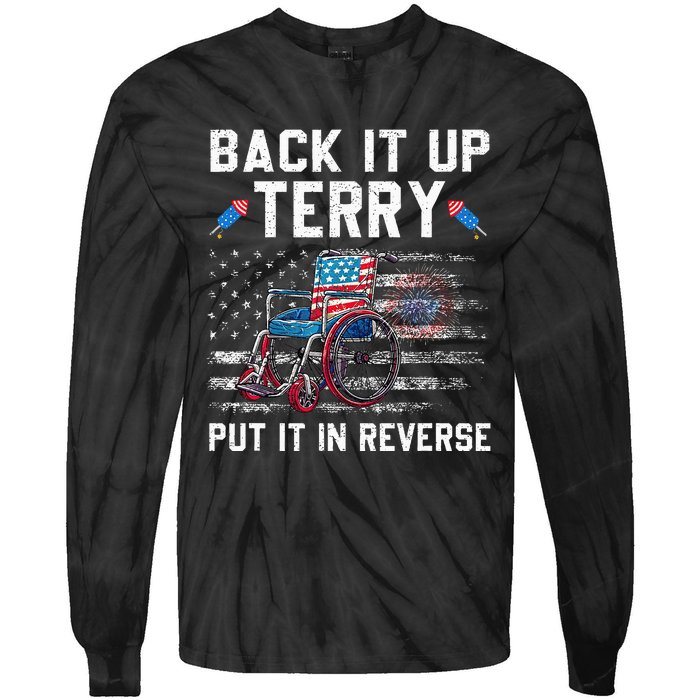 Funny 4th Of July Back Up Terry Put It In Reverse Us Flag Tie-Dye Long Sleeve Shirt