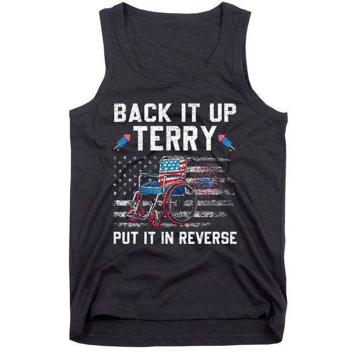 Funny 4th Of July Back Up Terry Put It In Reverse Us Flag Tank Top