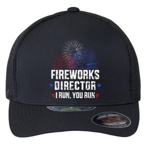 Funny 4th of July Fireworks director I run you run Flexfit Unipanel Trucker Cap