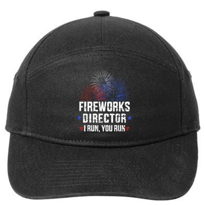 Funny 4th of July Fireworks director I run you run 7-Panel Snapback Hat