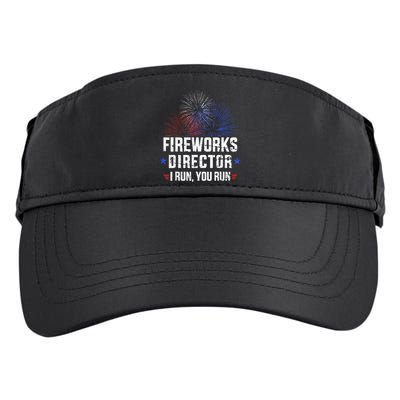 Funny 4th of July Fireworks director I run you run Adult Drive Performance Visor