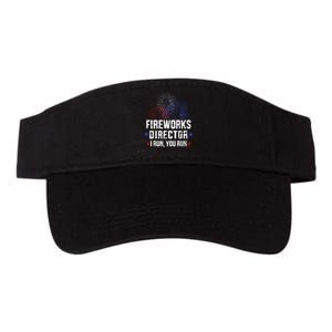 Funny 4th of July Fireworks director I run you run Valucap Bio-Washed Visor