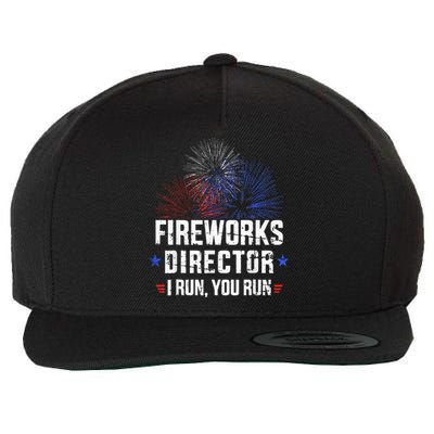 Funny 4th of July Fireworks director I run you run Wool Snapback Cap