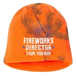 Funny 4th of July Fireworks director I run you run Kati - Camo Knit Beanie