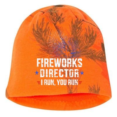 Funny 4th of July Fireworks director I run you run Kati - Camo Knit Beanie