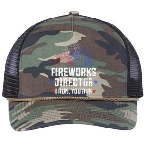 Funny 4th of July Fireworks director I run you run Retro Rope Trucker Hat Cap