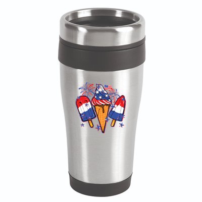 Funny 4th Of July Patriotic Popsicle 16oz Travel Tumbler