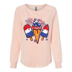 Funny 4th Of July Patriotic Popsicle Womens California Wash Sweatshirt