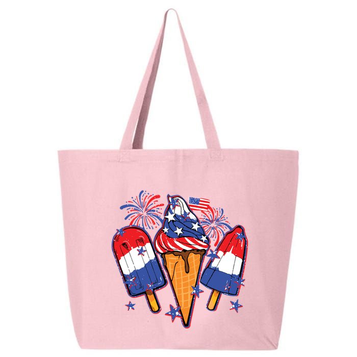 Funny 4th Of July Patriotic Popsicle 25L Jumbo Tote