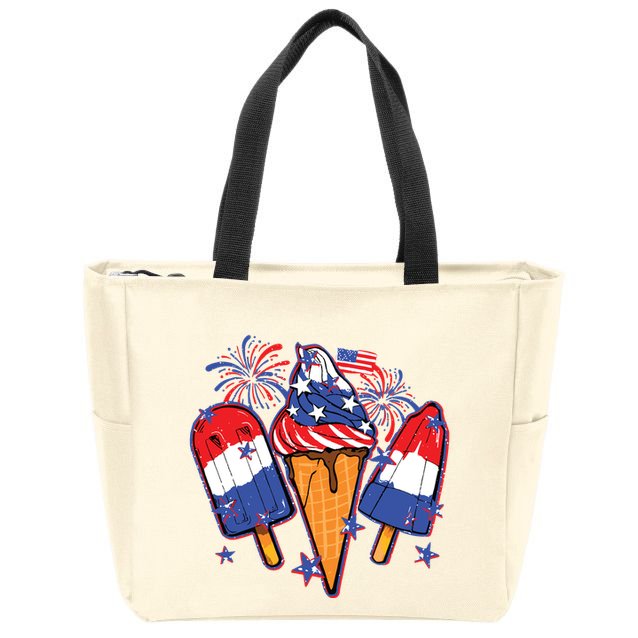 Funny 4th Of July Patriotic Popsicle Zip Tote Bag