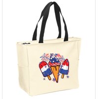 Funny 4th Of July Patriotic Popsicle Zip Tote Bag