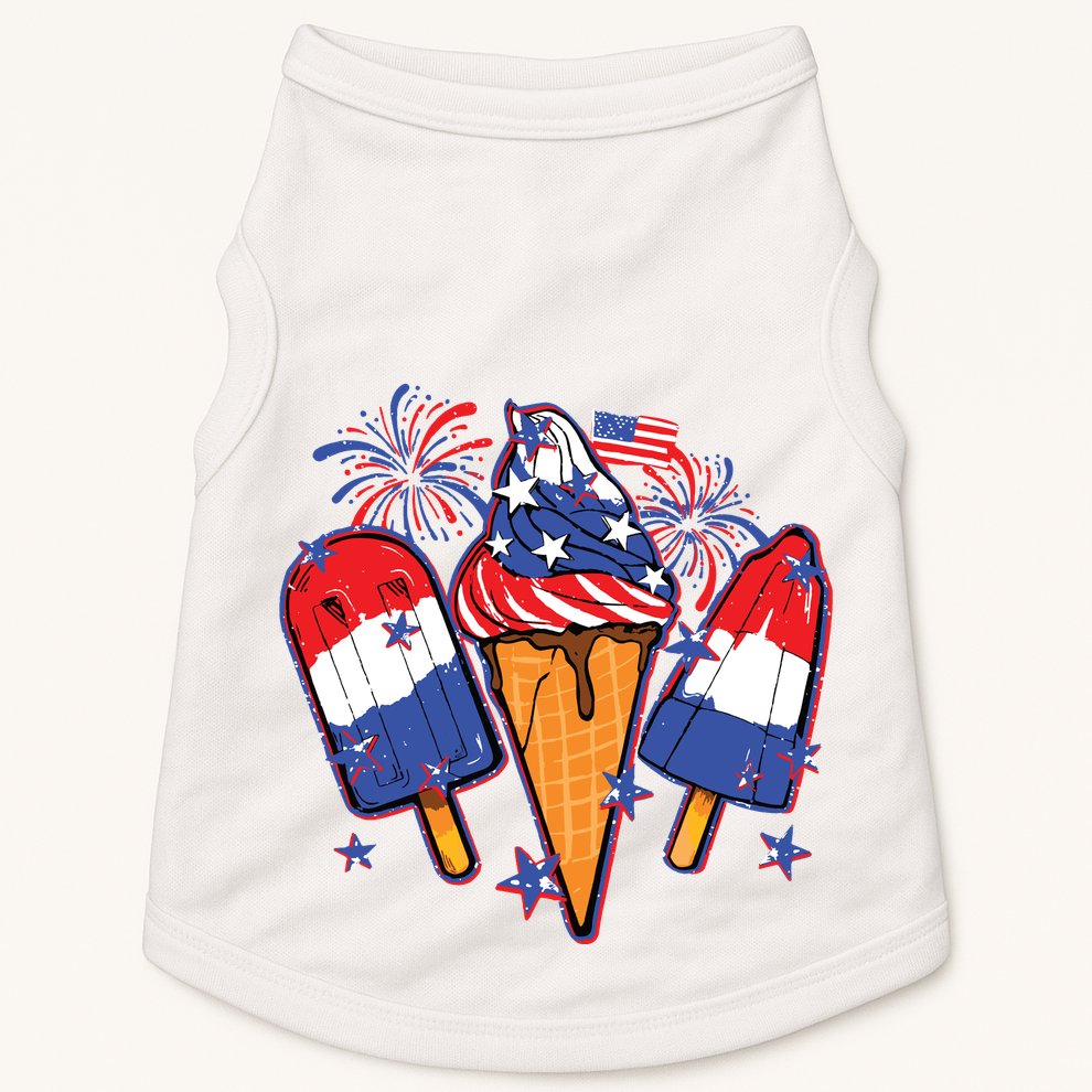 Funny 4th Of July Patriotic Popsicle Doggie Tank