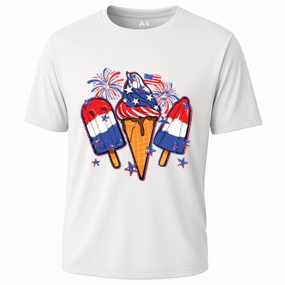 Funny 4th Of July Patriotic Popsicle Performance Shirt