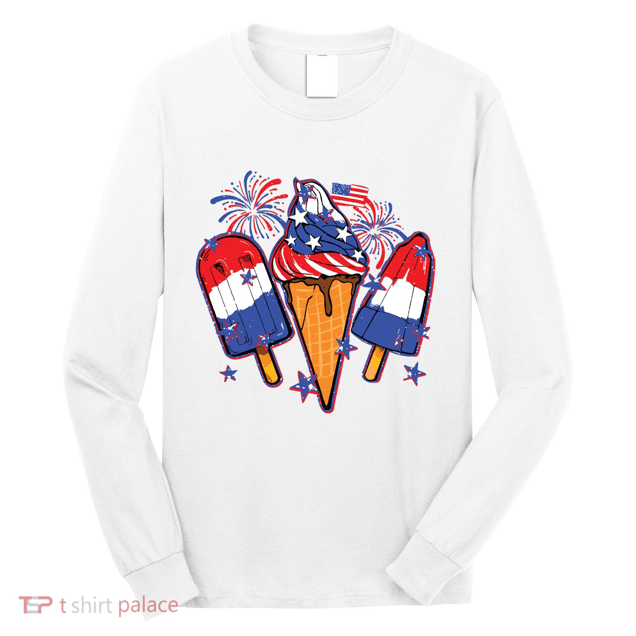 Funny 4th Of July Patriotic Popsicle Long Sleeve Shirt