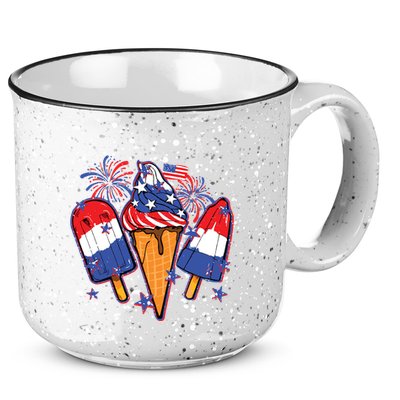 Funny 4th Of July Patriotic Popsicle 15oz Campfire Ceramic Mug