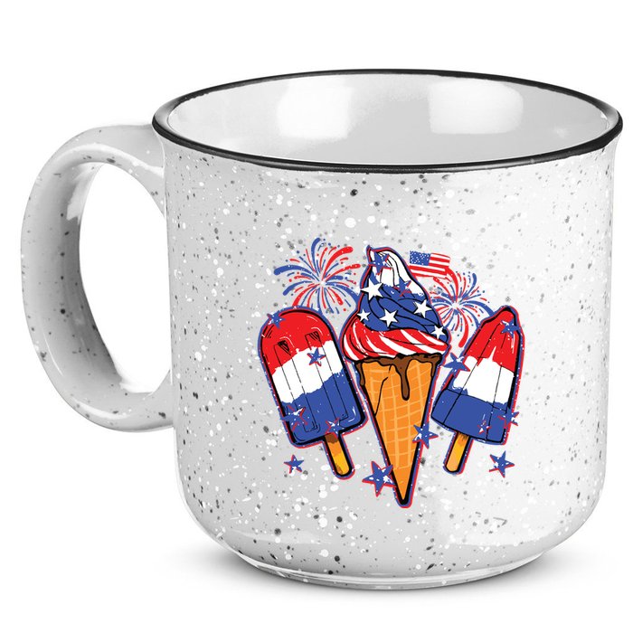 Funny 4th Of July Patriotic Popsicle 15oz Campfire Ceramic Mug