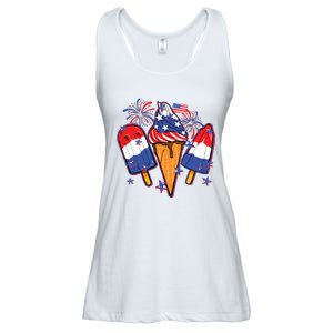 Funny 4th Of July Patriotic Popsicle Ladies Essential Flowy Tank