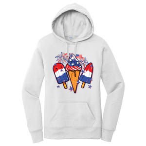 Funny 4th Of July Patriotic Popsicle Women's Pullover Hoodie