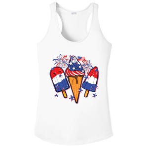 Funny 4th Of July Patriotic Popsicle Ladies PosiCharge Competitor Racerback Tank