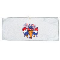 Funny 4th Of July Patriotic Popsicle Large Microfiber Waffle Golf Towel