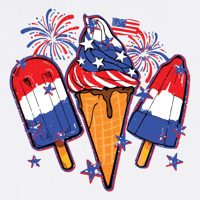 Funny 4th Of July Patriotic Popsicle Cooling Performance Long Sleeve Crew