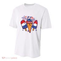 Funny 4th Of July Patriotic Popsicle Youth Performance Sprint T-Shirt