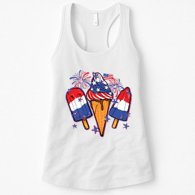 Funny 4th Of July Patriotic Popsicle Womens Tank Top
