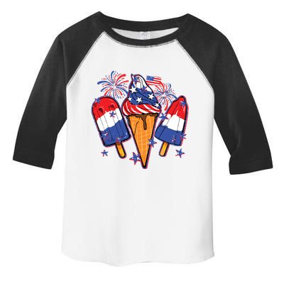 Funny 4th Of July Patriotic Popsicle Toddler Fine Jersey T-Shirt