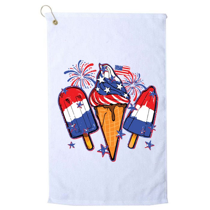 Funny 4th Of July Patriotic Popsicle Golf Towel