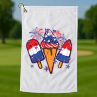 Funny 4th Of July Patriotic Popsicle Golf Towel