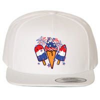 Funny 4th Of July Patriotic Popsicle Wool Snapback Cap