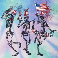 Funny 4th Of July Dancing Skeleton American Flag Legacy Tie Dye Trucker Hat