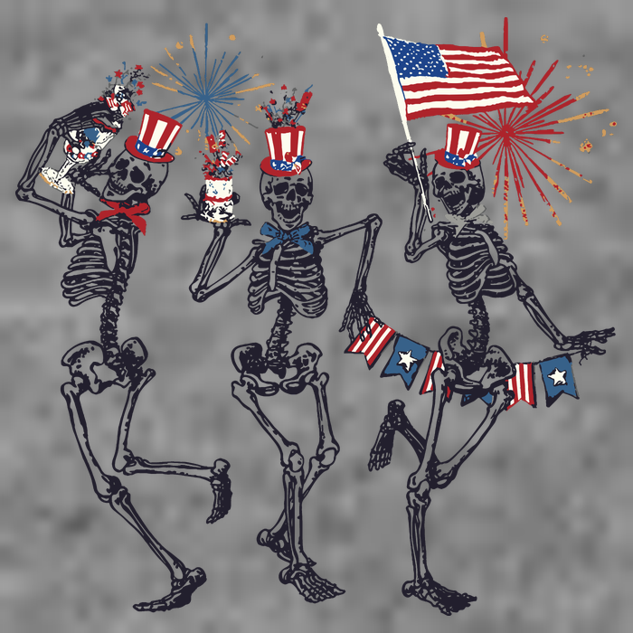 Funny 4th Of July Dancing Skeleton American Flag Tall Hoodie