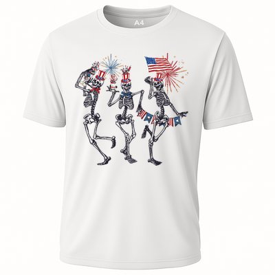 Funny 4th Of July Dancing Skeleton American Flag Performance Shirt