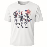 Funny 4th Of July Dancing Skeleton American Flag Performance Shirt