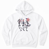Funny 4th Of July Dancing Skeleton American Flag Hoodie