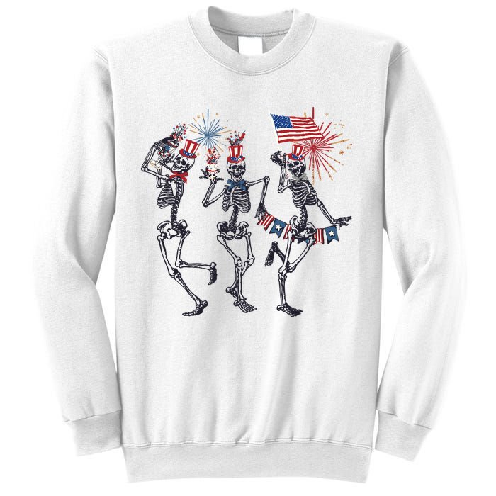 Funny 4th Of July Dancing Skeleton American Flag Sweatshirt