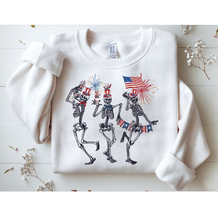 Funny 4th Of July Dancing Skeleton American Flag Sweatshirt