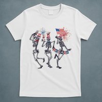 Funny 4th Of July Dancing Skeleton American Flag T-Shirt